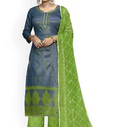 HERE&NOW Embellished Unstitched Dress Material-picture-20