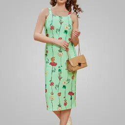 Attire Empire Floral Print Bodycon Midi Dress image 2