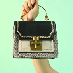 HAUTE SAUCE by Campus Sutra Leather Structured Satchel image 5