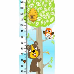 WENS Removable Height Measurement Wall Sticker Animal Print - Multicolor-picture-1