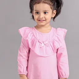 Babyoye Full Sleeves Solid Top - Pink-picture-22