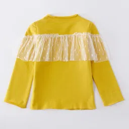 Kookie Kids Full Sleeves Top with Frill - Yellow-picture-35