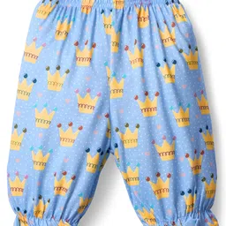 Kookie Kids Full Length Lounge Pant Crown Print - Blue-picture-13