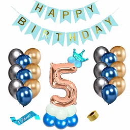 Shopperskart 5th Happy Birthday Themed Balloon Blue - Pack of 46-picture-10