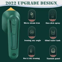 umiya impex Lightweight Steamer for Home/Travel/Office-Green 50 W Garment Steamer image 3