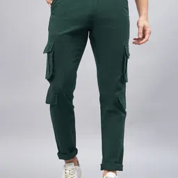 STUDIO NEXX Men Relaxed Straight Leg Loose Fit Cargos Trousers-picture-37