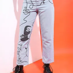 Tokyo Talkies Women Wide Leg Light Fade Stretchable Cotton Jeans-image-55