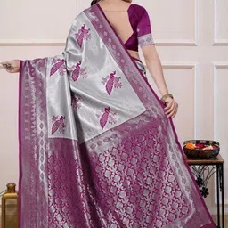 Dinesh Ethnic Traditional Wear Ethnic Motifs Zari Art Silk Handloom Banarasi Saree image 2