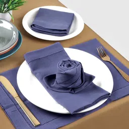fingercraft 6-Pcs Blue Cotton Table Napkin image 2