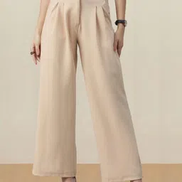 Kotty Women Solid Straight Fit High-Rise Trousers-image-34