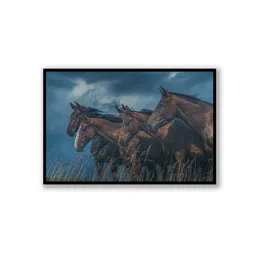 nestroots Blue & Brown Edge of Thunder Horse Canvas Wall Art image 5