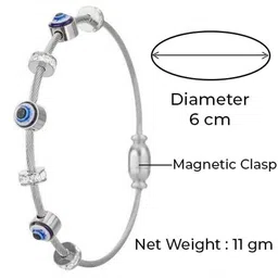 MEENAZ Set Of 2 Silver-Plated Stainless Steel American Diamond Kada Bracelet image 4