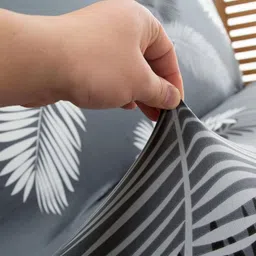 HOUSE OF QUIRK Grey & White 2 Seater Printed Sofa Cover image 4