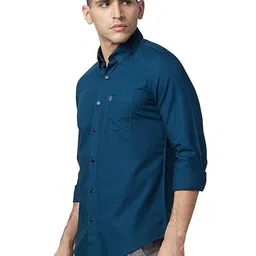 ISUEL FAB Men Teal Cotton Solid Casual Shirts-image-61