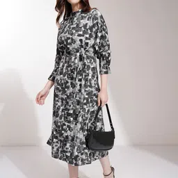 Tokyo Talkies Women Printed Batwing Sleeve Fit & Flare Midi Dress-image-86