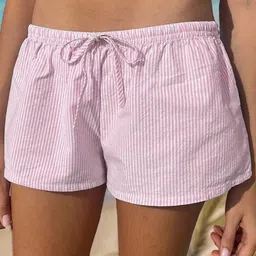 Outzidr Women Striped Low Rise Relexed Fit Shorts-image-94