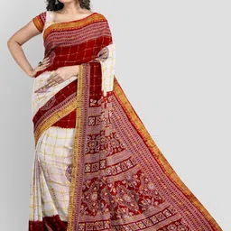 KRISHNA NX Ethnic Motifs Beads and Stones Pure Cotton Bandhani Saree-picture-41