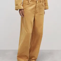 MANGO Women Pure Cotton Wide Leg Jeans-image-64