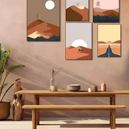 nestroots Brown & Pink 5 Pieces Canvas Wall Paintings-image-20