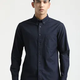 Blu MNKY Men Smart Slim Fit Casual Shirt-image-5