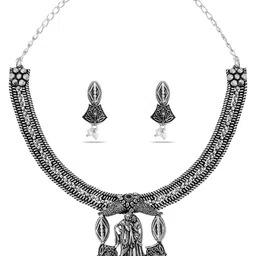 Joy of Jewels Silver-Plated Brass American Diamond Necklace & Earrings image 4