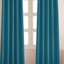 HOMEMONDE Blue 2 Pieces Black Out Long Door Curtains-picture-29
