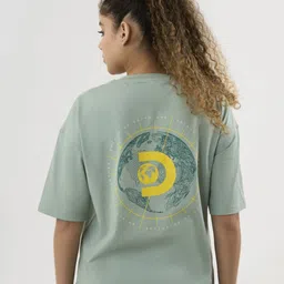 DCYPHR Graphic Printed Drop-Shoulder Sleeves Oversized Cotton T-shirt image 4