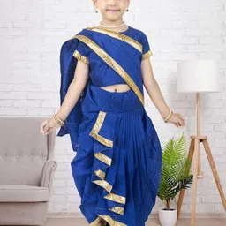 Smuktar garments Girls Blue Silk Blend Clothing Set-picture-10