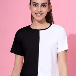 DTR FASHION Women Colourblocked Round Neck T-shirt-image-57