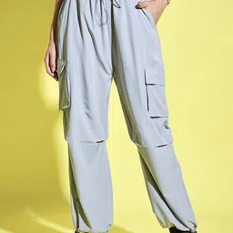 BUY NEW TREND Women Relaxed Loose Fit High-Rise Cargos Trousers-picture-14