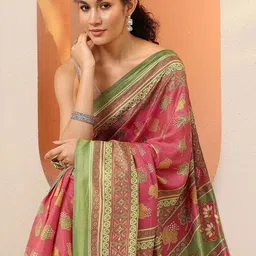 Libas Ethnic Motifs Silk Blend Handloom Saree image 2