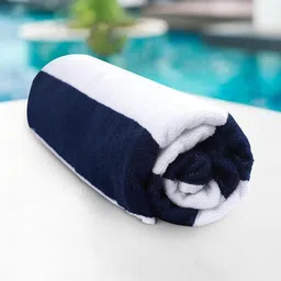 LOVIO STORE Navy Blue & Navy Blue Striped Cotton 300 GSM Bath Towel image 5