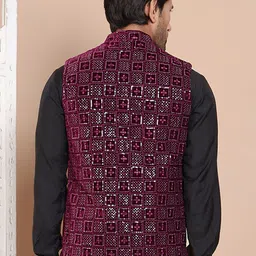 Anouk Embroidered Nehru Jacket image 4