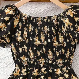 ethit Floral Print Puff Sleeve Fit & Flare Midi Dress image 3