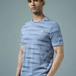 Technosport Men Anti Static Striped Round Neck Slim Fit T-shirt image 5