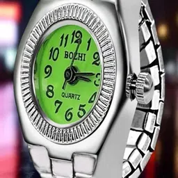 SAPRAA TRENDS Women Silver-Plated Stainless Steel Adjustable Quartz Watch Ring image 3