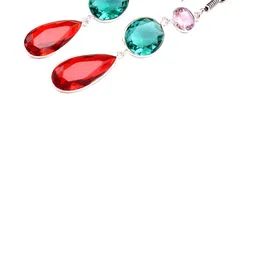 AAR Jewels Rhodium-Plated Brass Crystals Drop Earrings-image-45