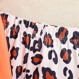 INCLUD Girls Printed Round Neck T-Shirt With Capri image 3