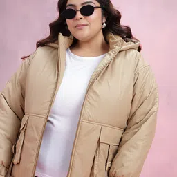 DressBerry Curve Plus Size Hooded Padded Jacket-picture-29