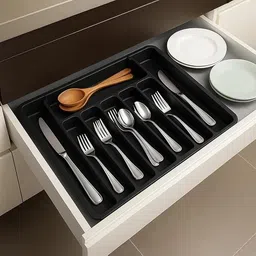 nou Expandable Kitchen Drawer Organiser Disposable Polypropylene Cutlery Set image 5