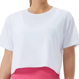 NOTWILD Women Solid Round Neck Cotton Boxy T-shirt-picture-27