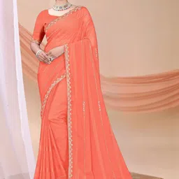 DESI RIWAAZ Woven Design Zari Pure Georgette Fashion Saree-picture-12