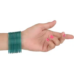 1st time Only Offers Set Of 24 yellow & teal glass Bangles image 4