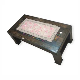 TANLOOMS Beige & Pink Floral Printed Coffee Table Runner image 3