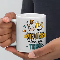 Mr UVD White Typography Printed Ceramic Glossy Mug 330 ml image 3