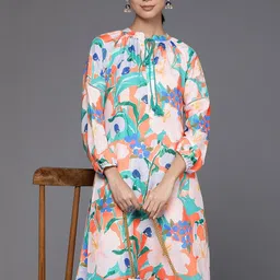 KSUT Women Orange Cotton Blend Kurta Sets-image-92