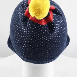 Babyhug Cotton Cap And Muffler Blue And Yellow - Cap Diameter 10 cm image 5