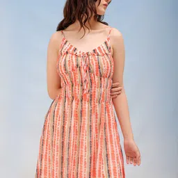 Freehand by The Indian Garage Co Women Tie and Dye Dyed Fit & Flare Above Knee Dress image 1