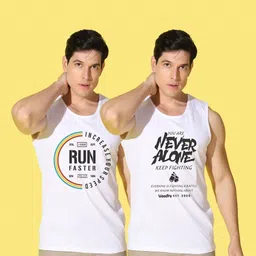 WOOSTRO Men Typography 2 Printed Raw Edge Slim Fit T-shirt image 3