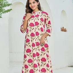 KALINI Women Floral Printed Cotton Kurta-image-45